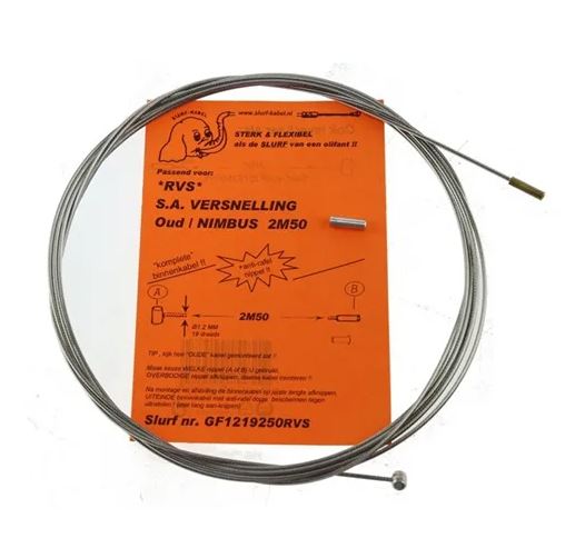 Universal-Schaltzug für Nabenschaltungen Sturmey Archer, Sachs Torpedo, Sram – 250 cm Edelstahl, Silber