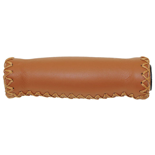 Velo Echtleder-Griff handgenäht, braun, 125 mm