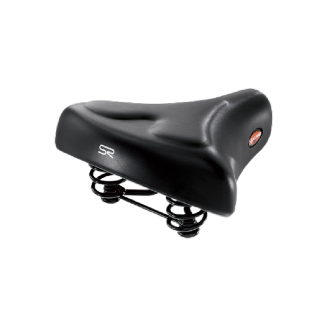 Hollandrad-Sattel Gel von Selle Royal, Modell Holland in Schwarz mit Federn
