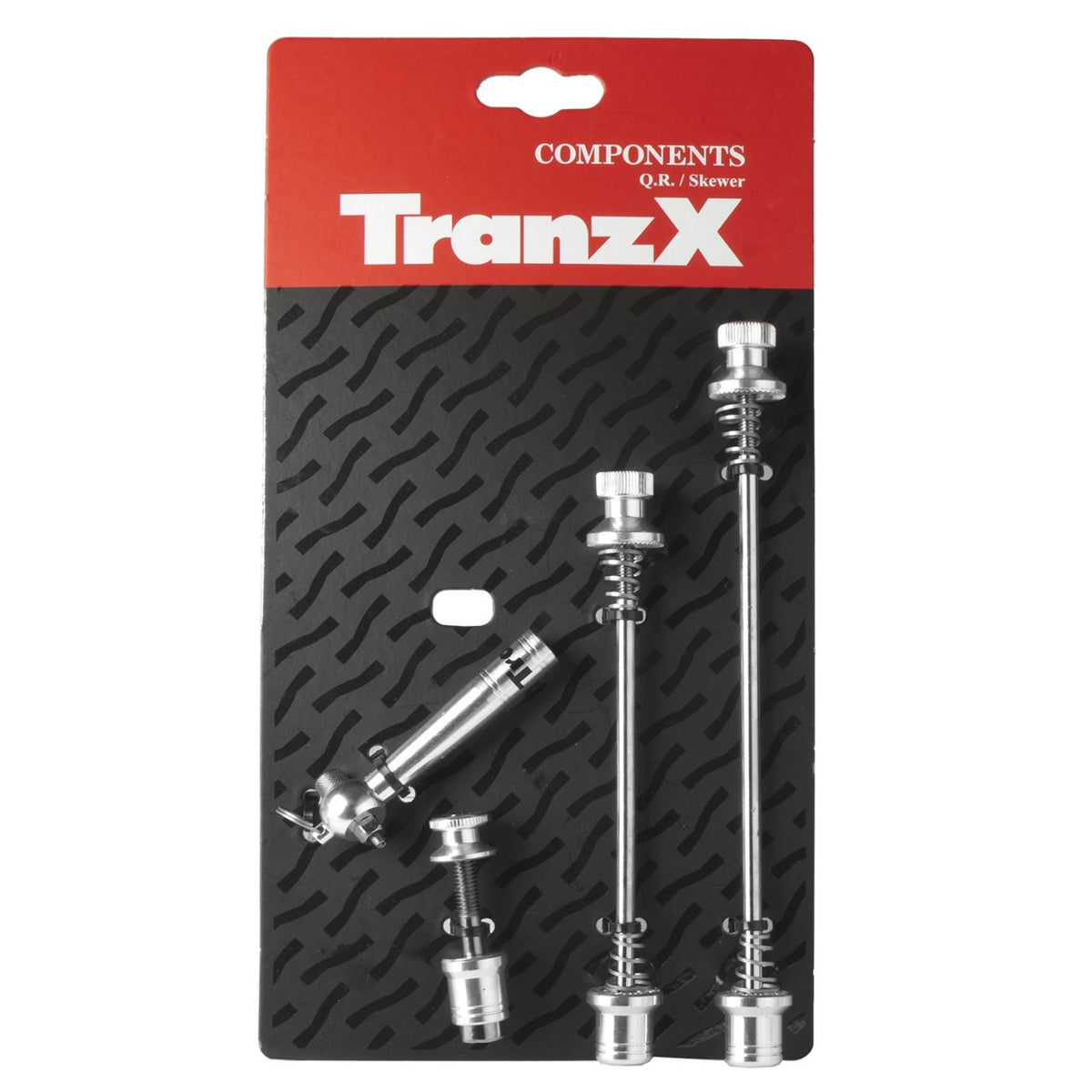 Tranz X Schnellspanner-Set mit Diebstahlschutz schwarz/silber