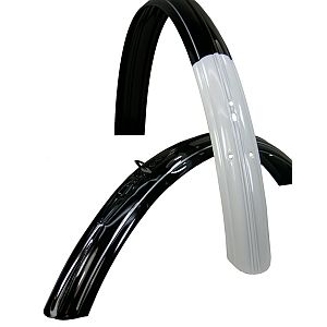Hollandrad Schutzblech-Set 26 × 1 3/8, schwarz mit Silberlinie