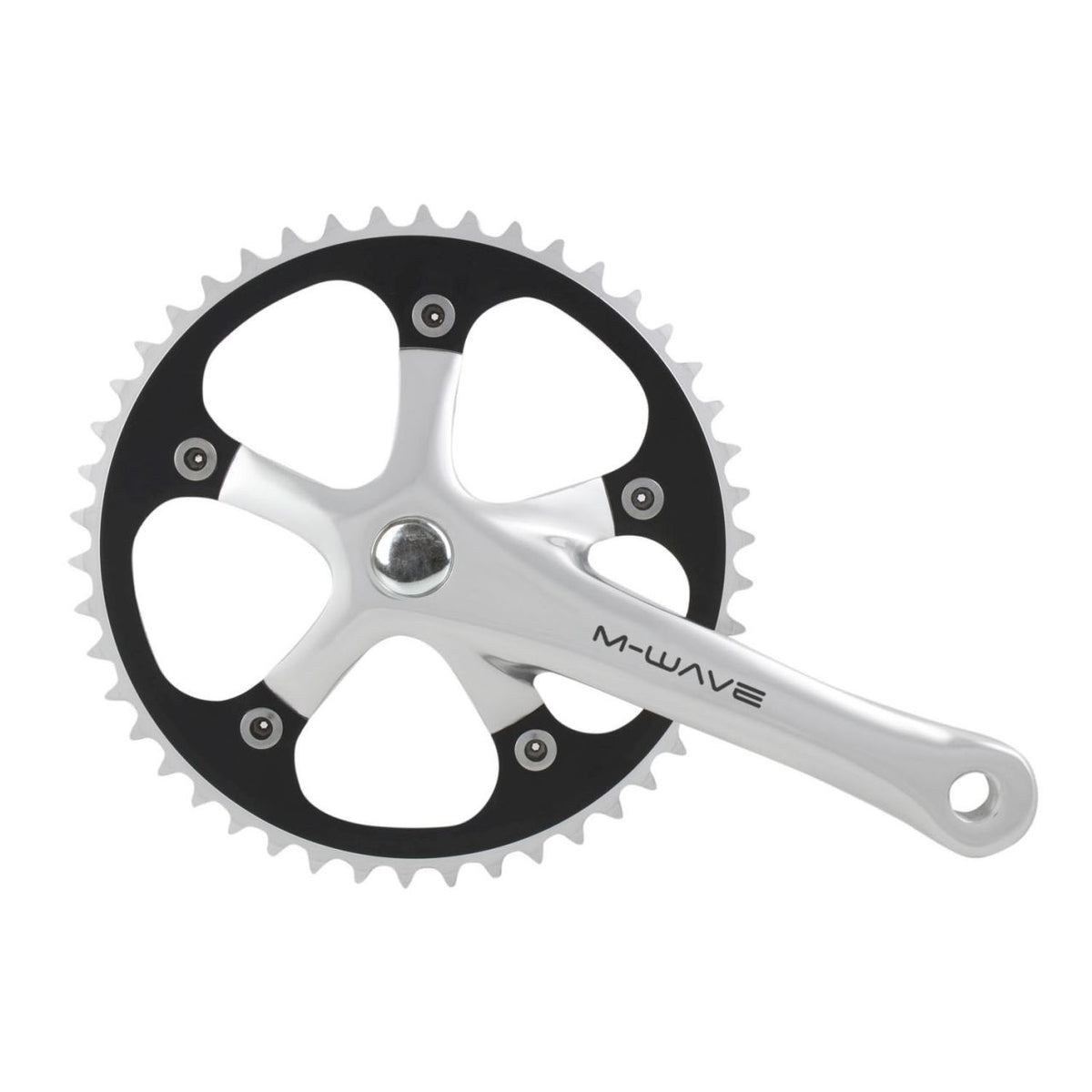 M-Wave Singlespeed Kurbelgarnitur 46 Zähne Alu poliert