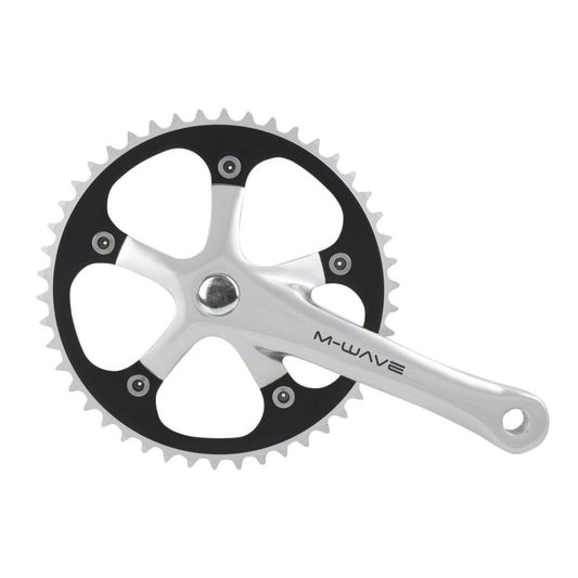 M-Wave Singlespeed Kurbelgarnitur 46 Zähne Alu poliert