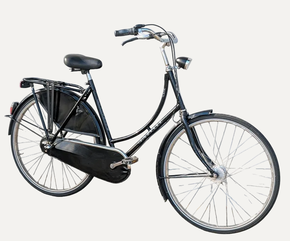Gazelle Classic Damen-Hollandrad in Schwarz, Seitenansicht freigestellt