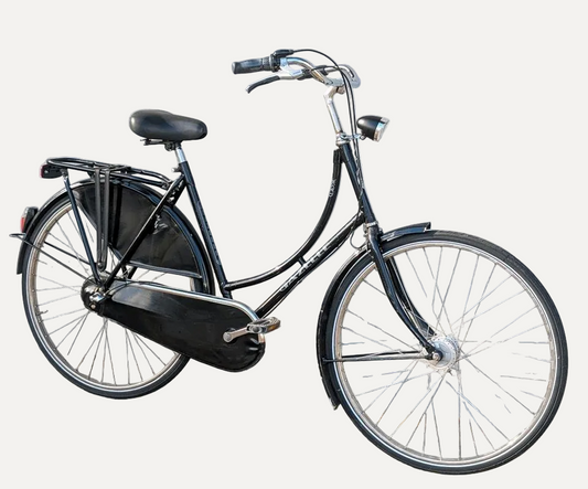 Gazelle Classic Damen-Hollandrad in Schwarz, Seitenansicht freigestellt