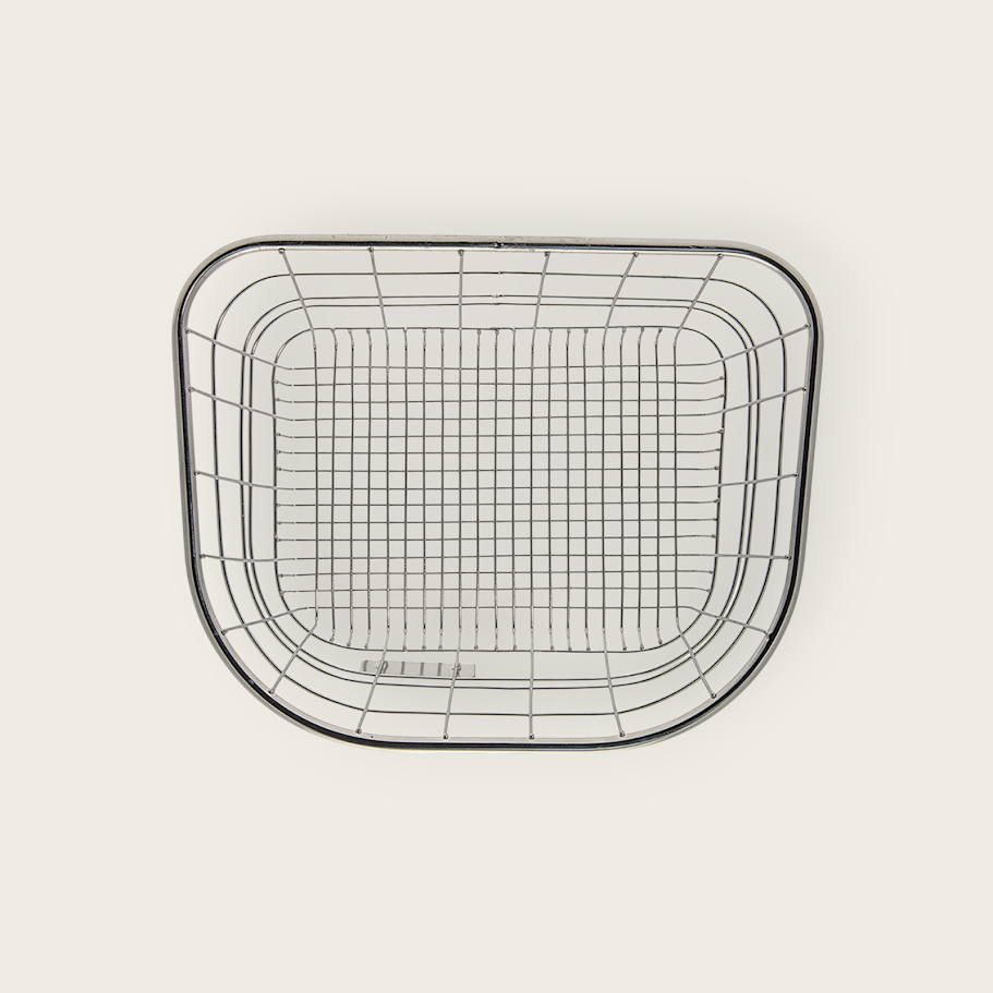 Design Fahrradkorb vorne aus Edelstahl, verchromt