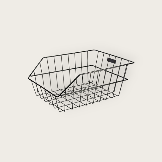 Klassischer Design Fahrradkorb hinten aus Stahl – Schwarz