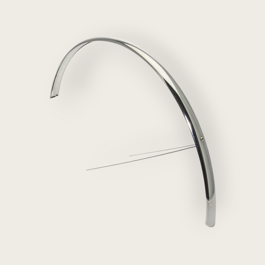 Polished stainless steel mudguard set for 28 inch/700c bikes, 42 mm width, silver