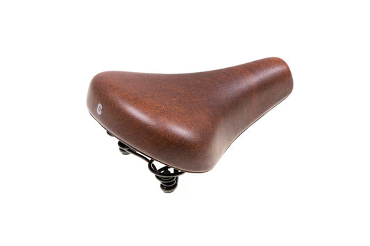 Brauner Hollandrad-Sattel Selle Comfort City Foam mit Federn im Retro-Look, Seitenansicht