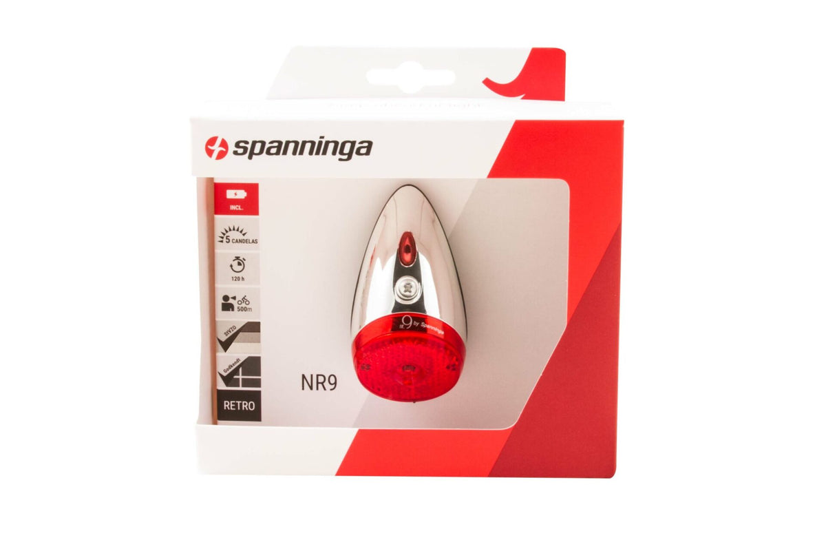 Spanninga NR 9 Batterie-Rücklicht in Verpackung