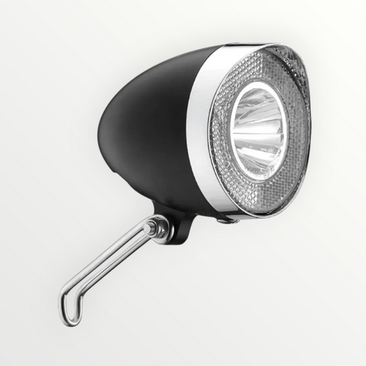 Klassischer Hollandrad LED-Scheinwerfer Nabendynamo Schalter, Retro Design – 40 Lux