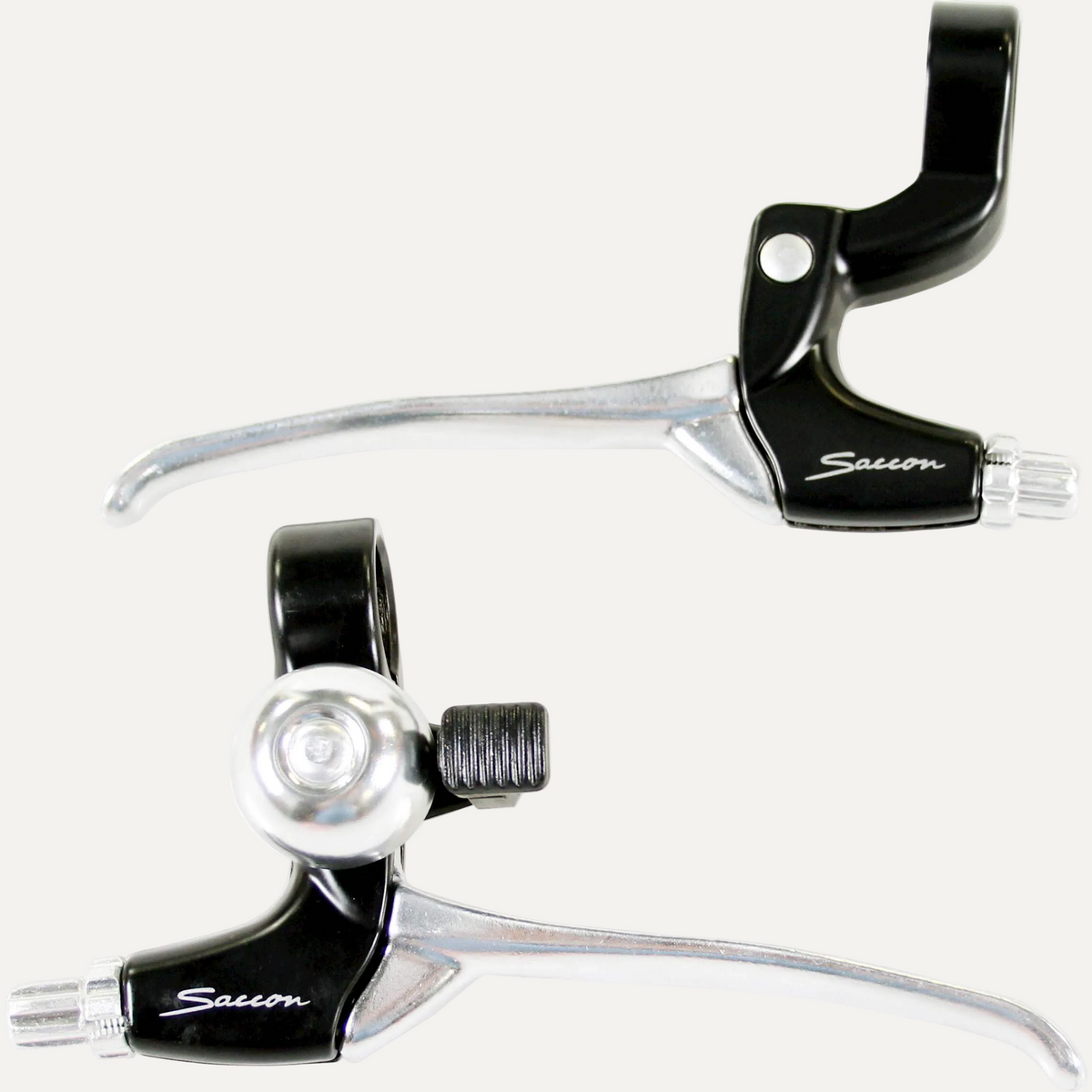 Saccon Bremshebel-Set mit Klingel, schwarz/silber – freigestellt