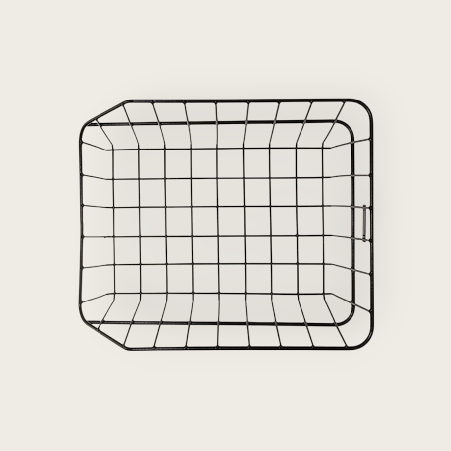 Klassischer Design Fahrradkorb hinten aus Stahl – Schwarz