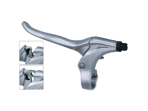 Saccon Bremshebel links für Rollenbremse und V-Brake, satin silber